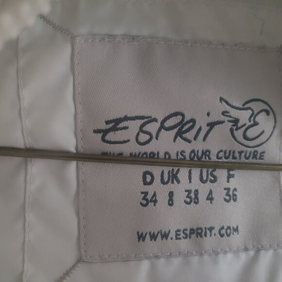 Espirit White Long Puffer Down Filled Ladies Winter Coat with Removable Hood - Picture 5 of 16